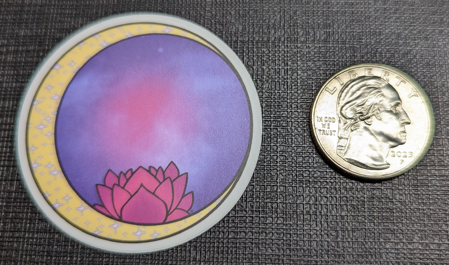 2" Lotus Moon Sticker