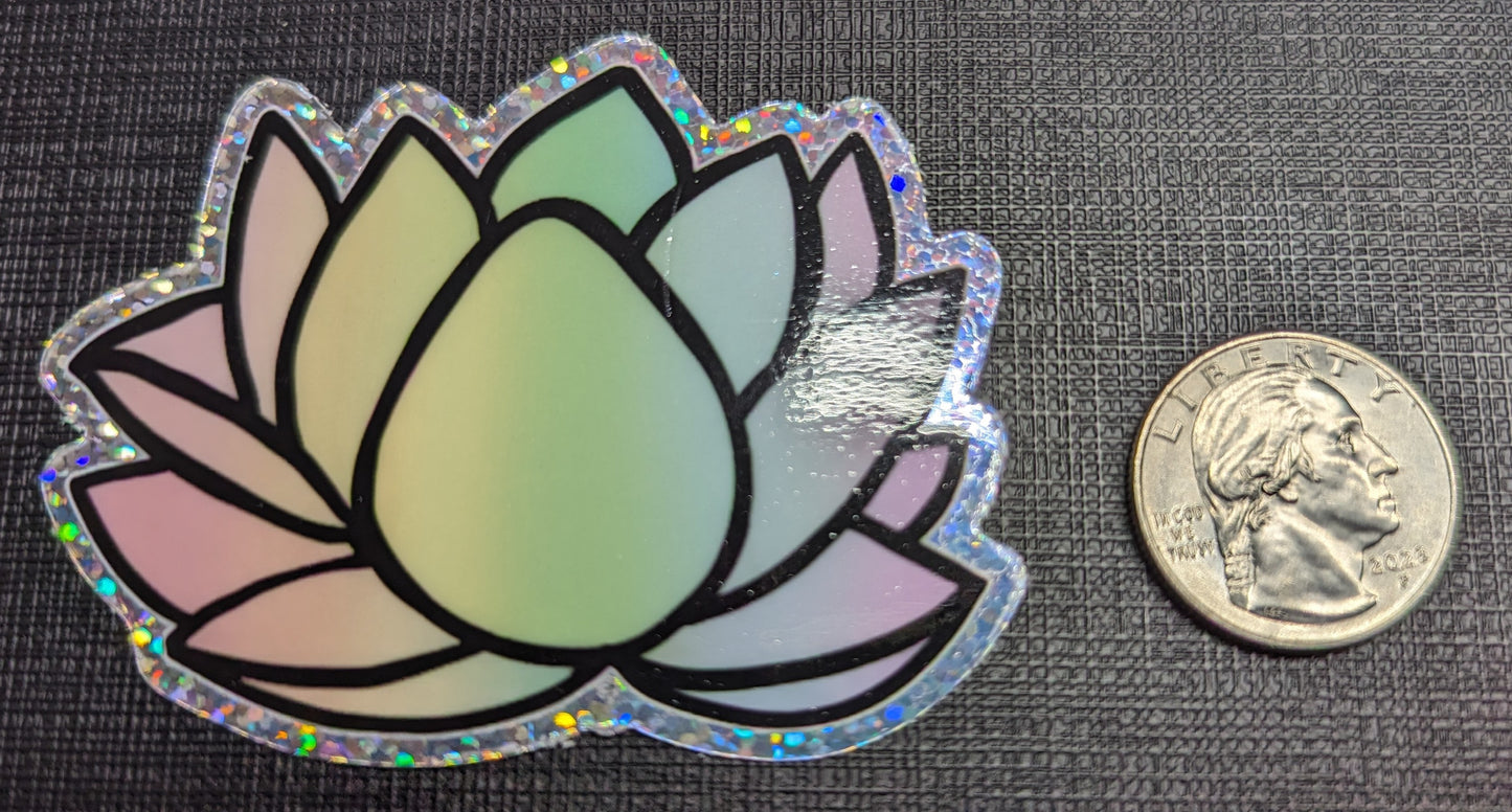 3" Glitter Pastel Lotus