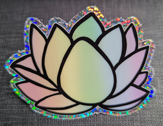 3" Glitter Pastel Lotus