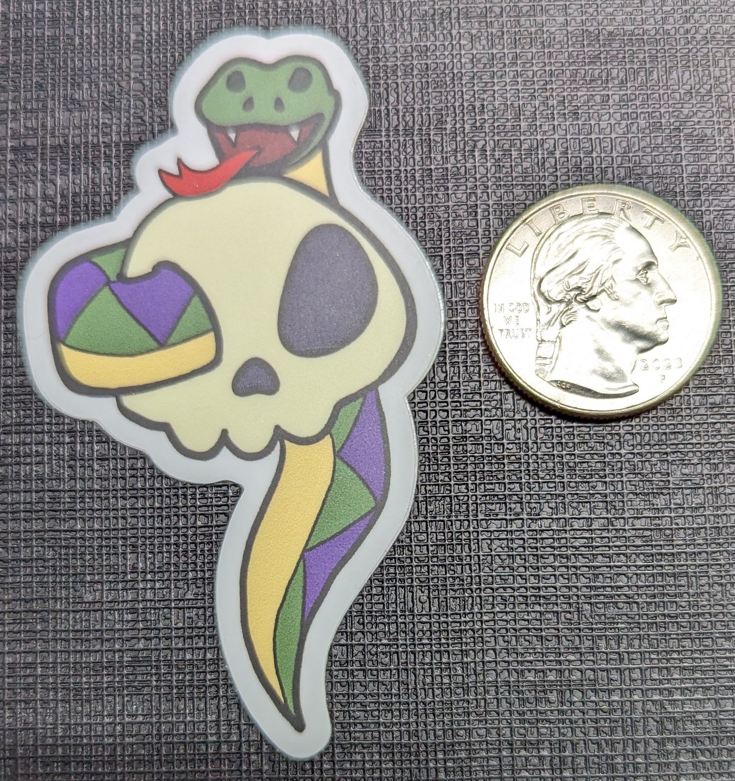 3" Snake with Skull - Sticker