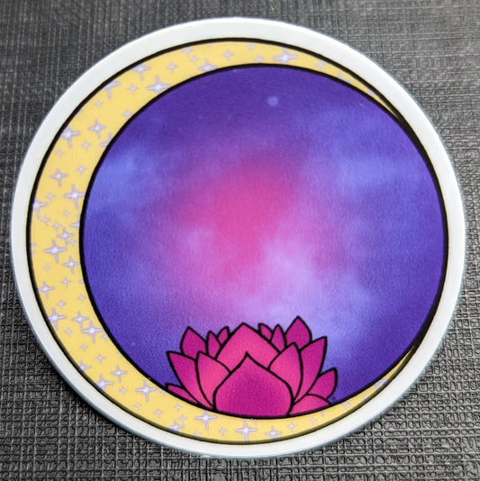 2" Lotus Moon Sticker