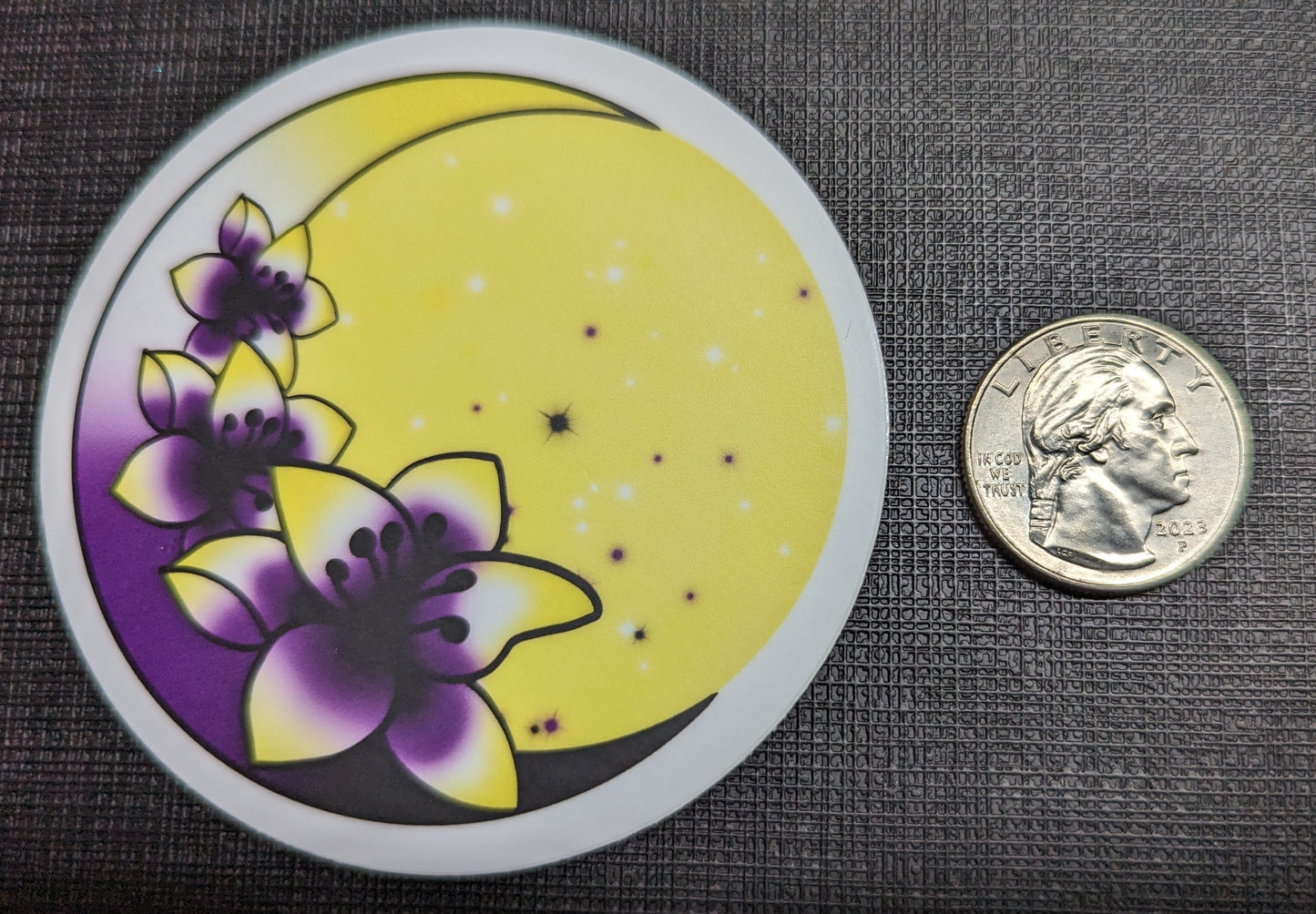 3" Lily Moon circle sticker